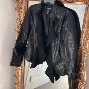 INC womens large vegan leather jacket